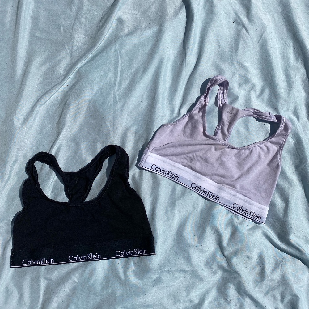 Purple and Black Thin Calvin Klein Bras- Medium